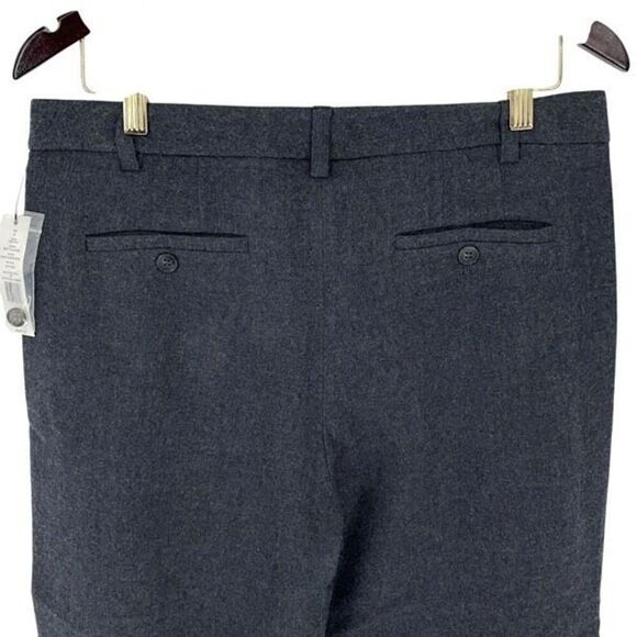 Theory Womens Ferran Flannel Wool Blend Tapered‎ Trouser Pants Charcoal Sz 8 NWT - Picture 4 of 11